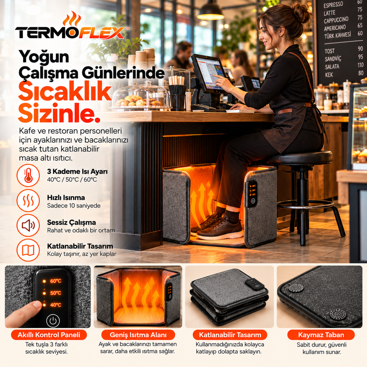 TERMOFLEX kafe ve restoran kasası kullanım görseli
