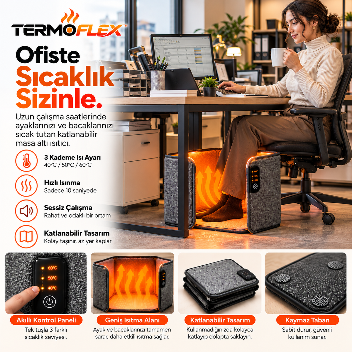 TERMOFLEX™ Katlanabilir Ayak & Bacak Isıtıcısı